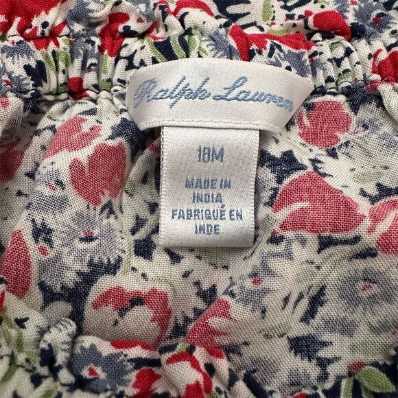 Ralph Lauren Vintage Inspired Baby Girls Preppy Floral Dress Bloomers Size 18 Mo - Picture 15 of 16